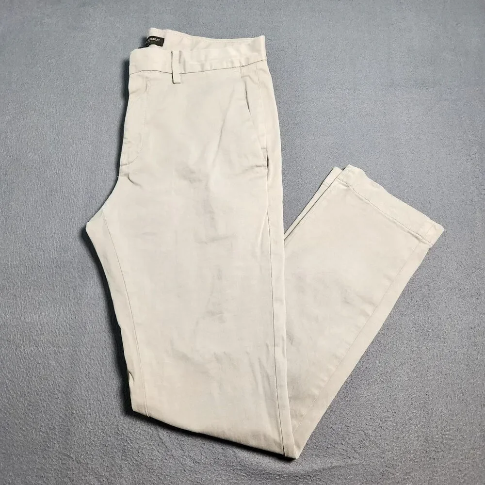 Banana Republic Chino Pants Men 30X30 (32X29.5) Tan Slim Fit Straight Leg